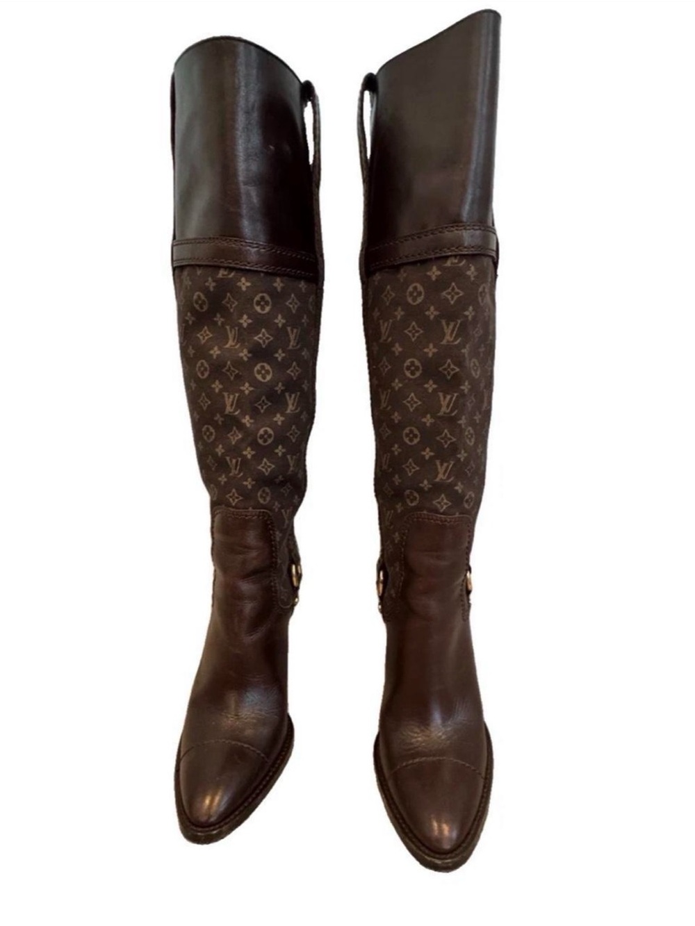 Louis Vuitton Dark Brown Monogram Over-the-Knee Riding Boots